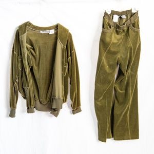 Vintage Sonia Rykiel Velour 3 Piece Outfit Size Medium